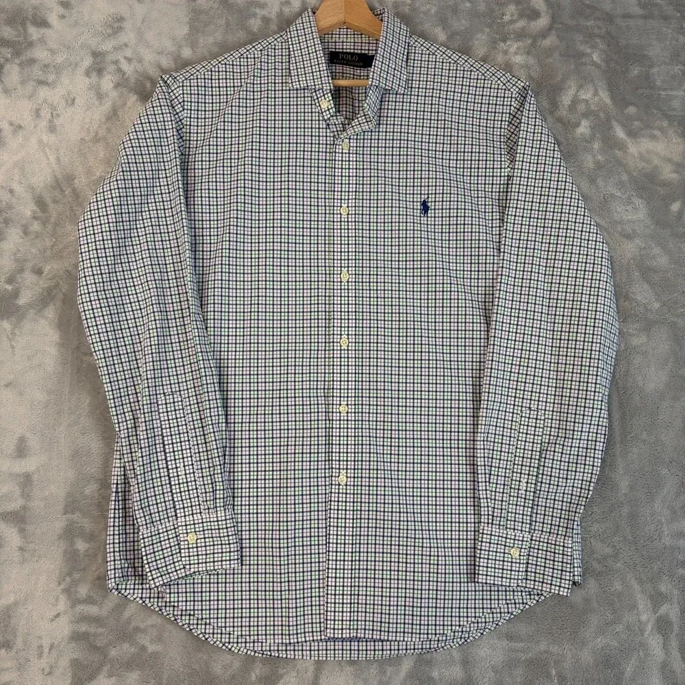 Polo Ralph Lauren Shirt Button Up Mens Large Classic Fit Check Plaid